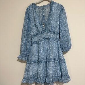 blue and white peasant dress Size Medium